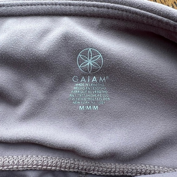 Gaiam Mauve Lavender High-Waisted Yoga Workout Leggings Size Medium - Picture 4 of 11